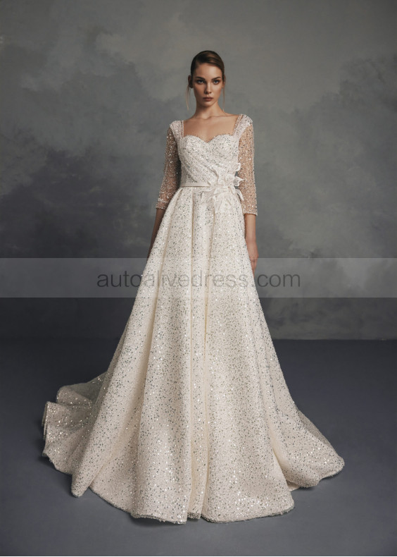Glitter Lace Elegant Wedding Dress Glitter Lace Elegant Wedding Dress